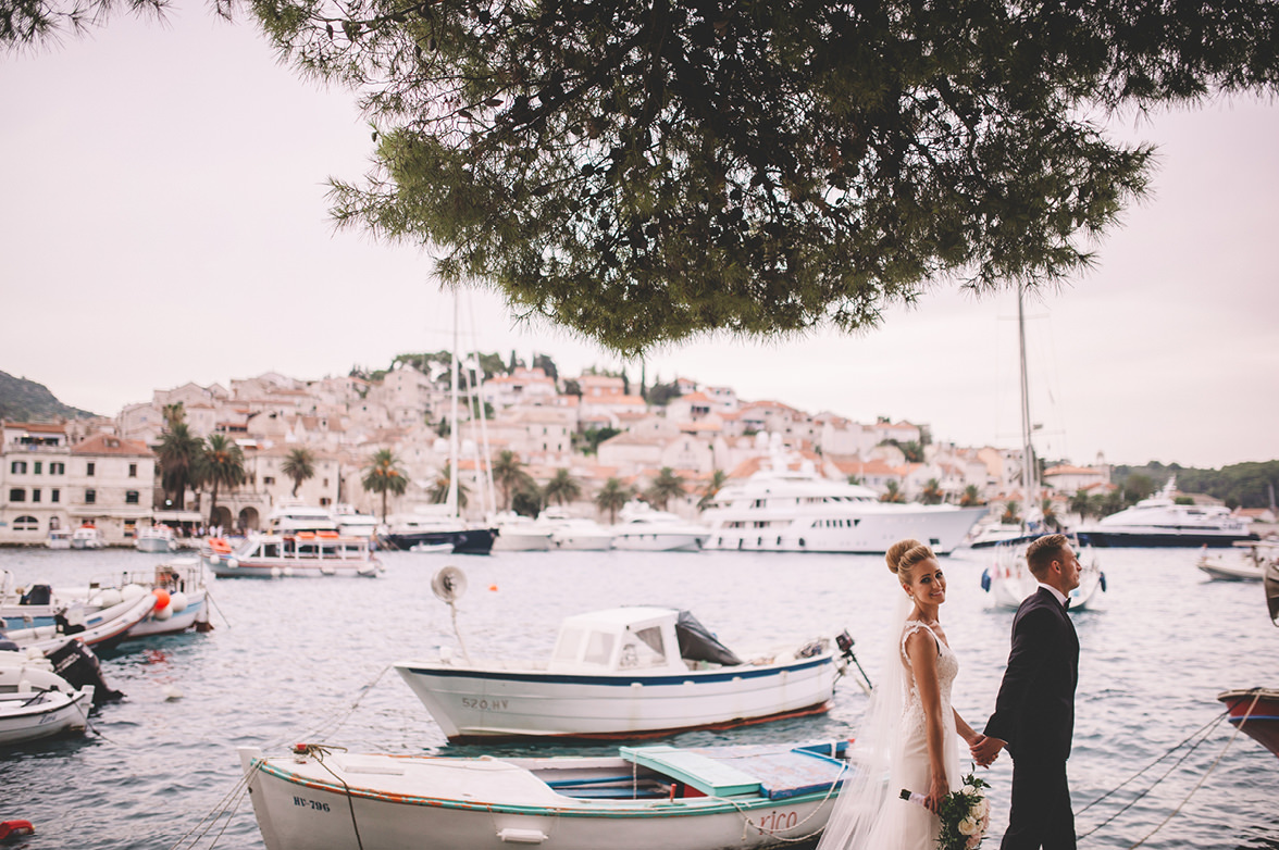 The Bride is smiling to her photographer