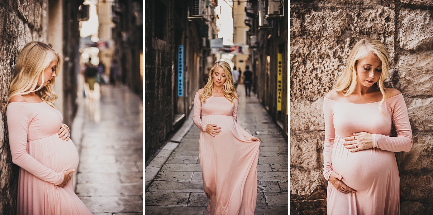 Pregnant lady in Split posing for photographer